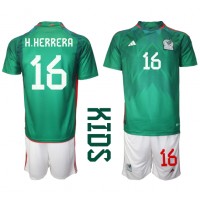 Camisa de time de futebol México Hector Herrera #16 Replicas 1º Equipamento Infantil Mundo 2022 Manga Curta (+ Calças curtas)